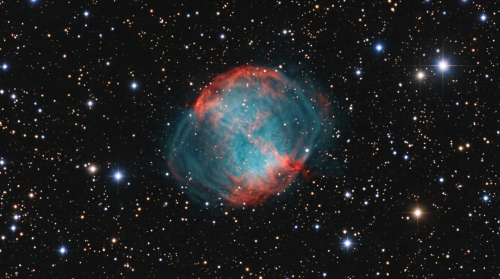 Messier 27 Apple Core Nebula or Dumbbell Nebula