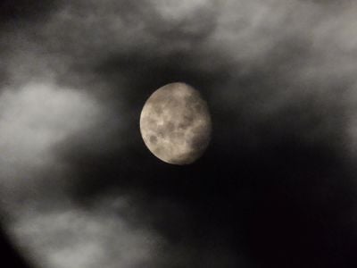 Moon obscured by clouds