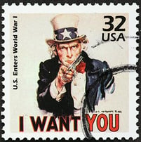 Uncle Sam I Want You Postage Stamp